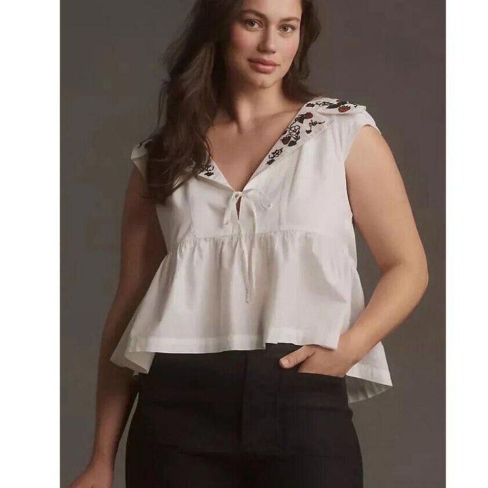 Maeve Babydoll Strawberry Blouse